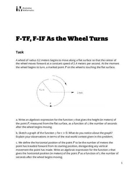 As the Wheel Turns Assessment