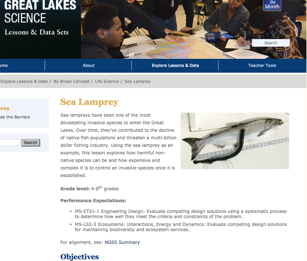 Sea Lamprey Lesson Plan