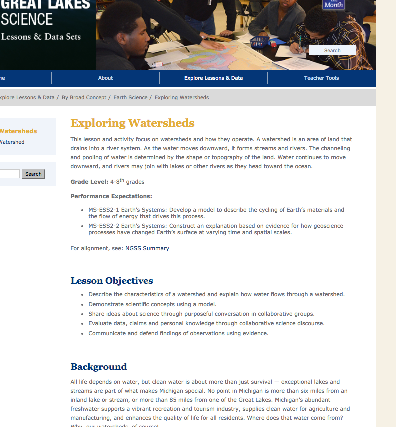 Exploring Watersheds Lesson Plan