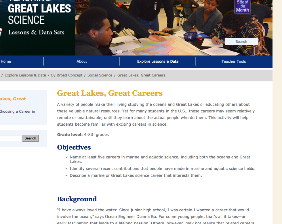 Great Lakes, Great Careers Lesson Plan