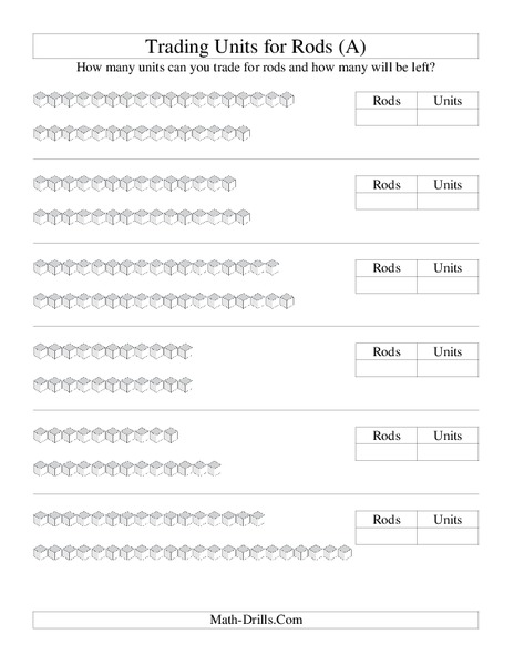 Base Ten Blocks Worksheet