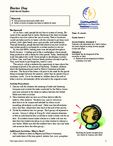 Barter Day Lesson Plan