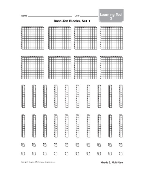 Base-ten Blocks Worksheet