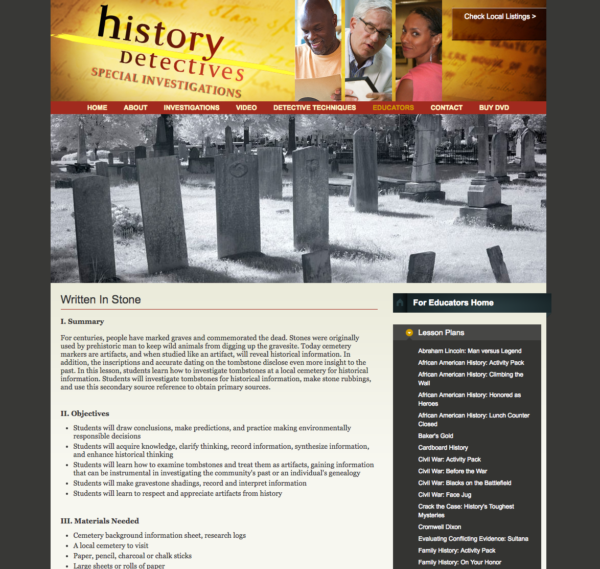 Written in Stone Lesson Plan