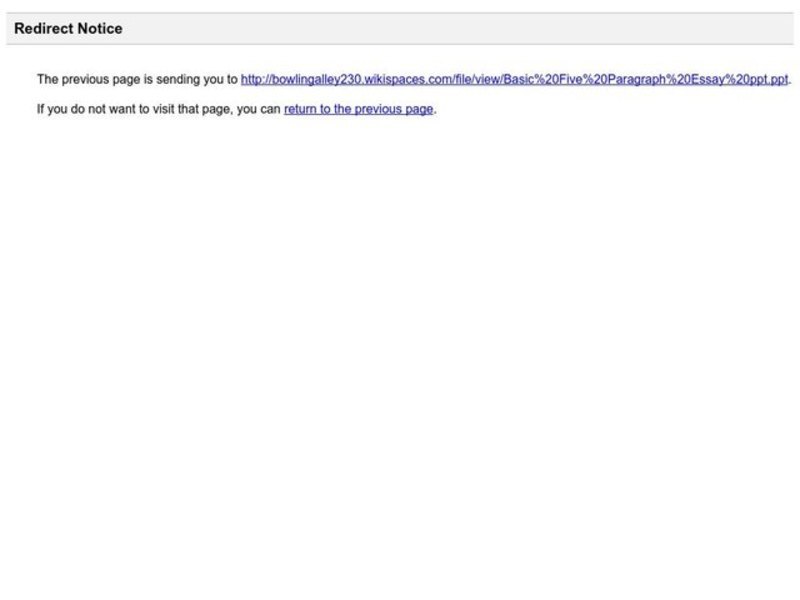 Basic Five Paragraph Essay PPT