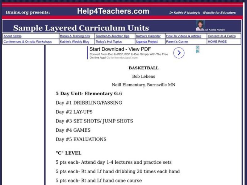 Basketball Lesson Plan