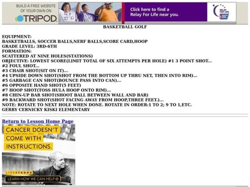 Basketball Golf Lesson Plan