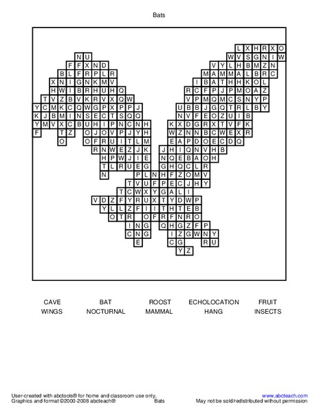 Bats Worksheet