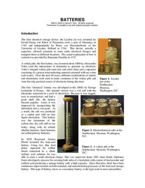 Batteries Lesson Plan