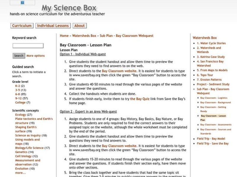 Bay Classroom Lesson Plan