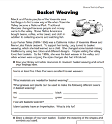 Basket Weaving Worksheet