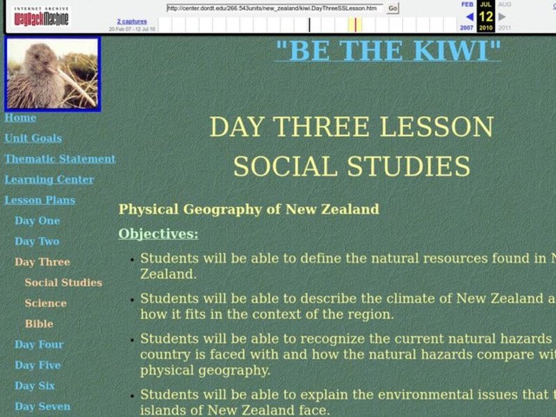 Be the Kiwi Lesson Plan