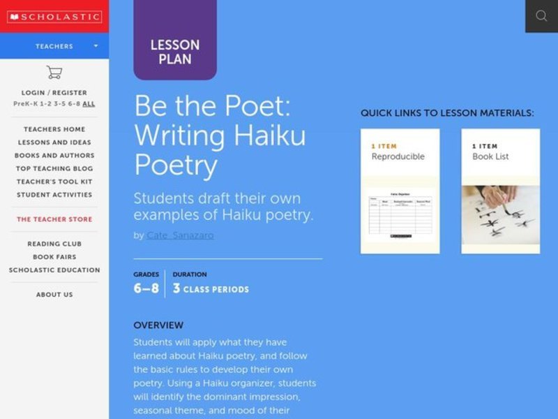 Be the Poet Lesson Plan
