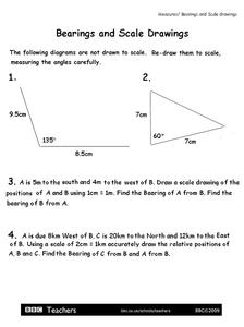 Bearings and Scale Drawings Worksheet
