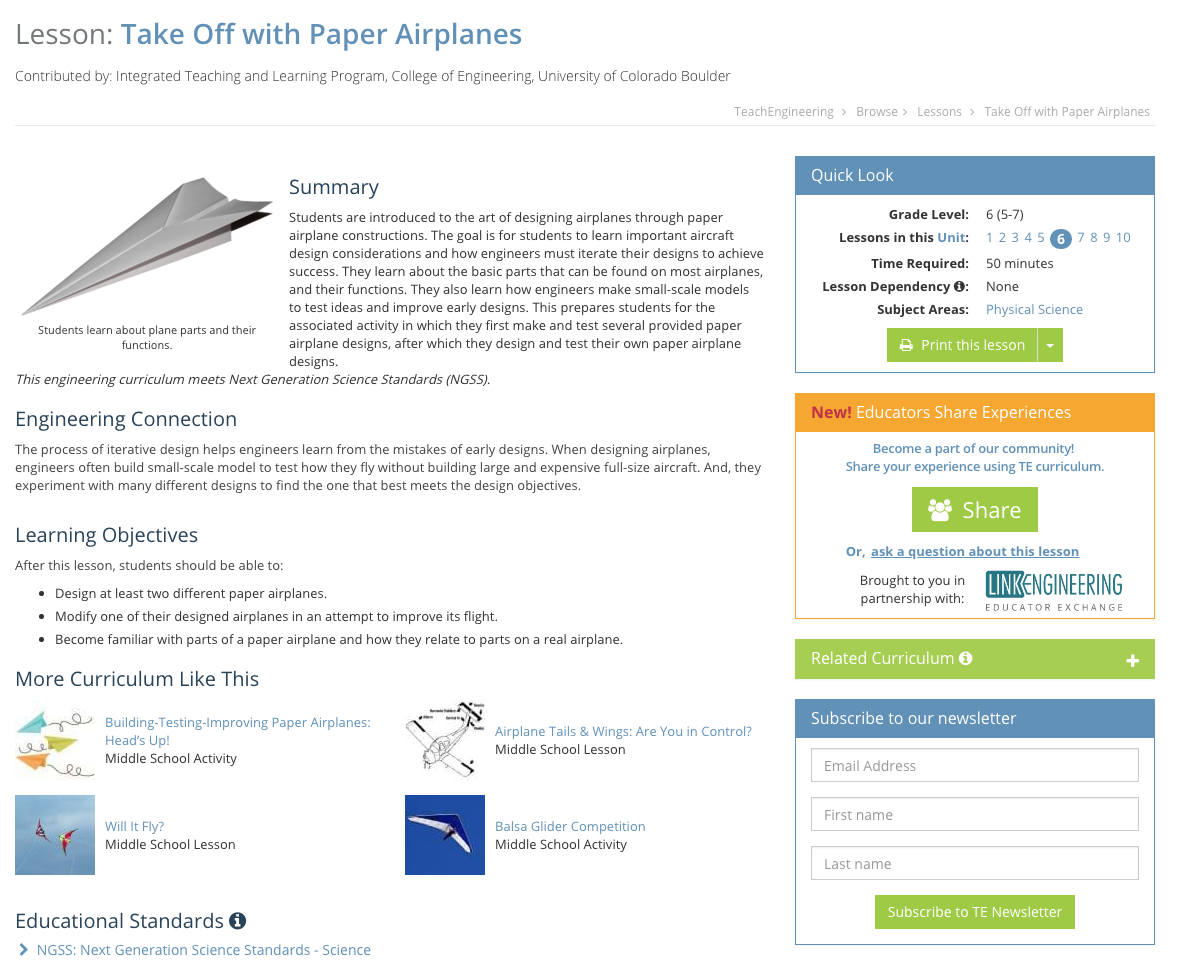 Take Off with Paper Airplanes Lesson Plan