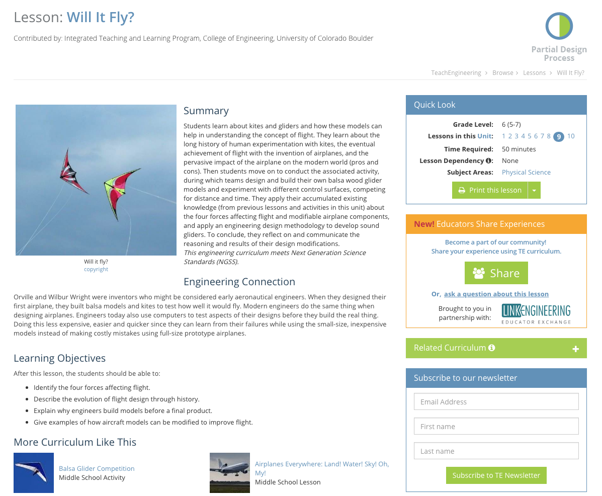 Will It Fly? Lesson Plan