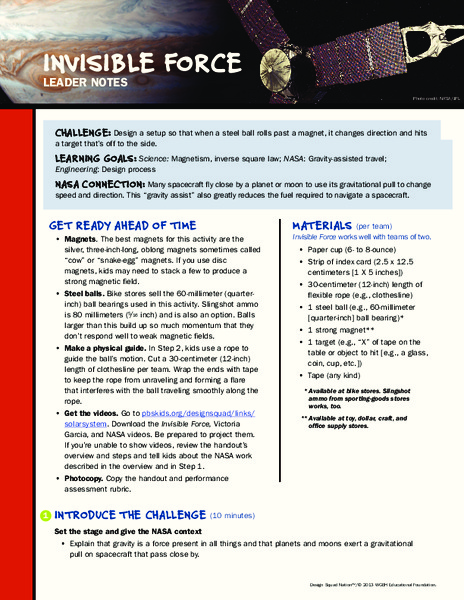 Invisible Force Lesson Plan