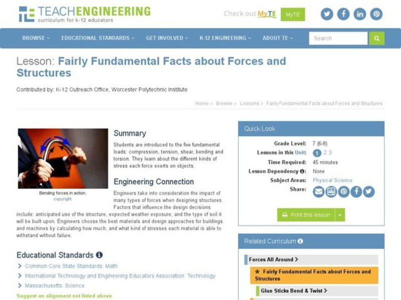 Fairly Fundamental Facts About Forces and Structures Lesson Plan