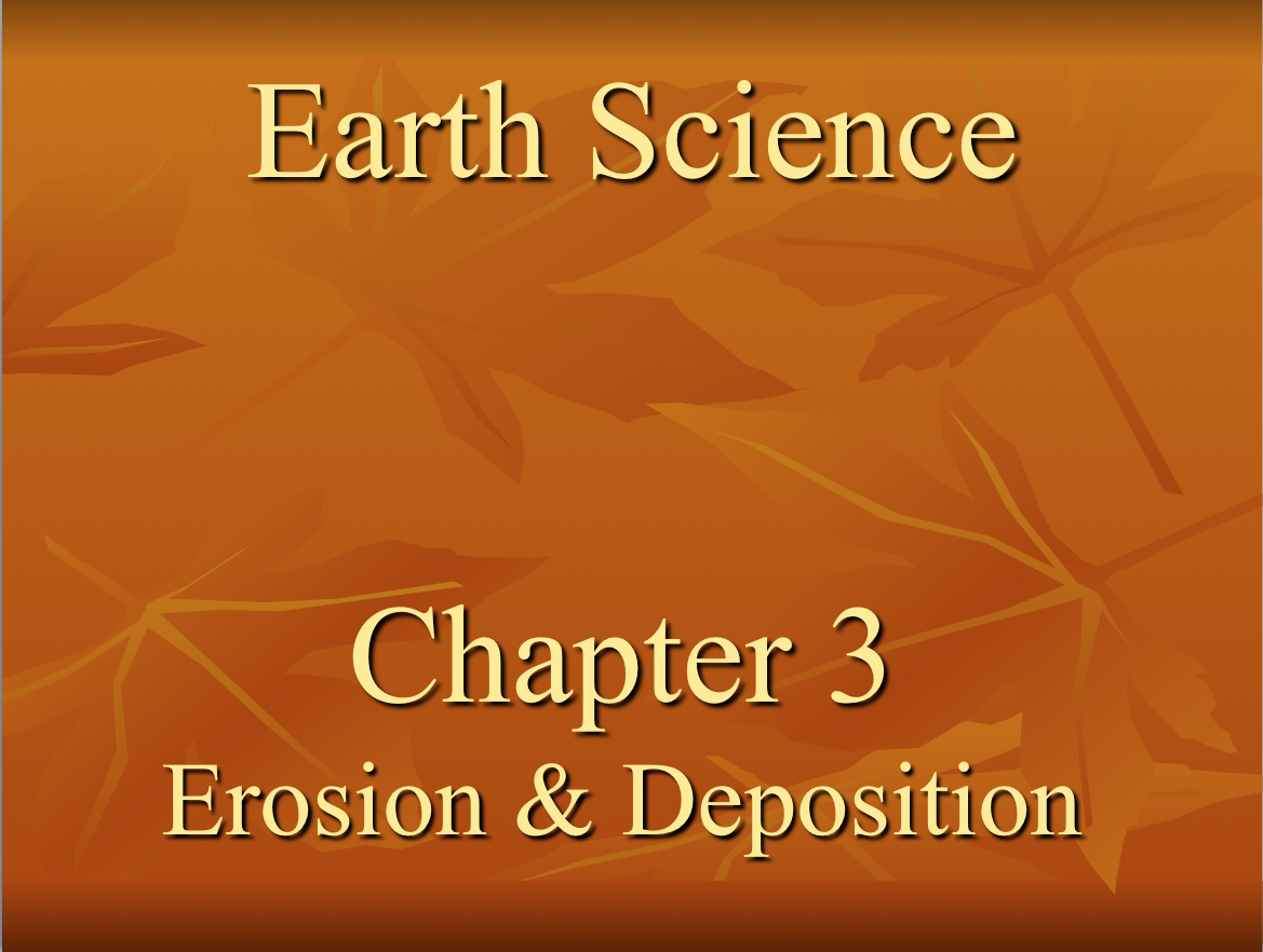 Erosion and Deposition PPT