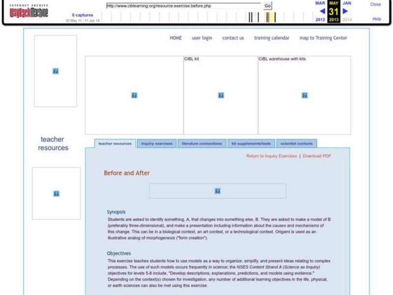 Before and After Lesson Plan