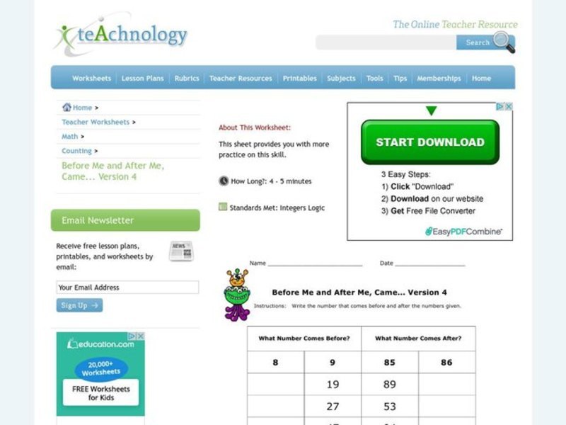 Before Me and After Me, Came... Worksheet