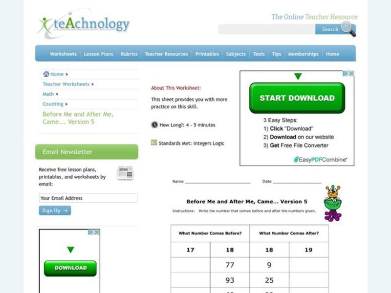 Before Me and After Me, Came... Worksheet