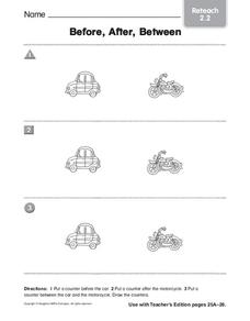 Before, After, Between Worksheet