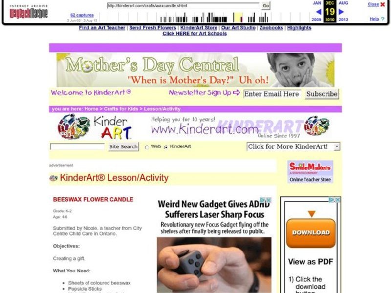 Beeswax Flower Candle Lesson Plan