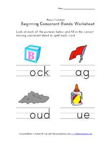 Beginning Consonant Blends Worksheet