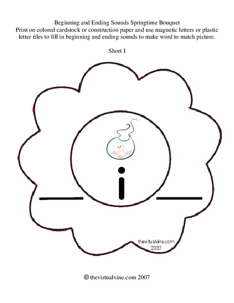 Beginning and Ending Sounds Springtime Bouquet Worksheet