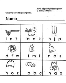 Beginning Consonants Lesson Plan