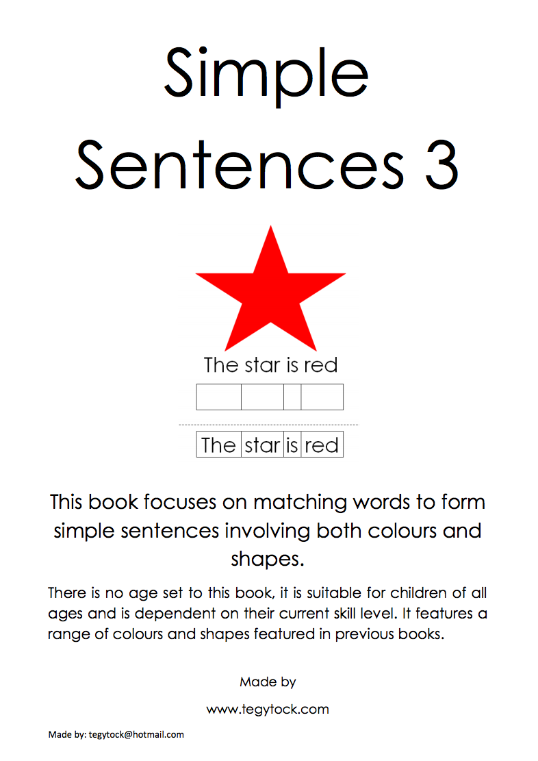 Simple Sentences Printables