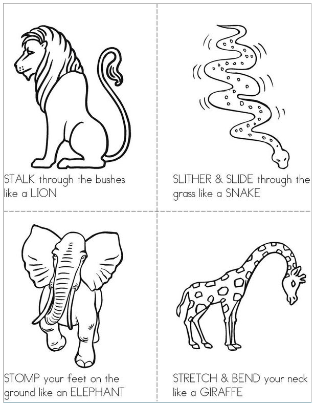 Animal Action Cards Book Printables