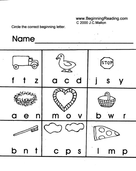 Beginning Letters Lesson Plan