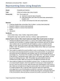 Box-and-Whisker Plots Lesson Plan