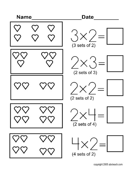 Beginning Multiplication Worksheet