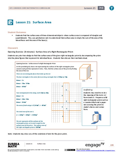 Surface Area Lesson Plan