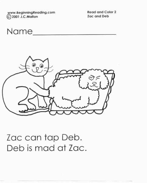 Beginning Reading: Zac and Deb Lesson Plan