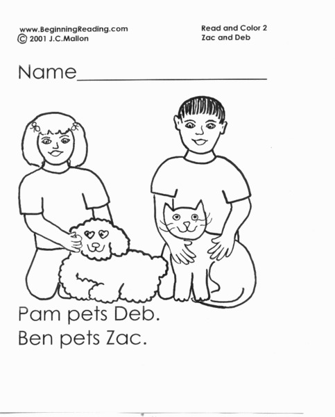 Beginning Reading: Zac and Deb Lesson Plan
