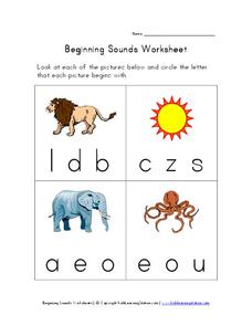 Beginning Sounds Worksheet