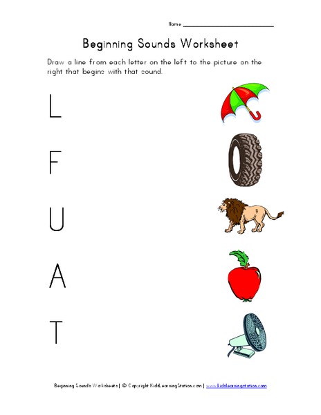Beginning Sounds Worksheet Worksheet