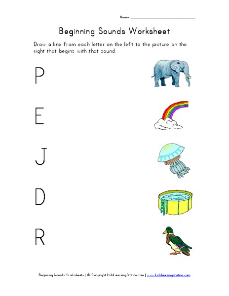 Beginning Sounds Worksheet Worksheet