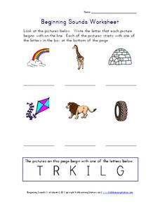Beginning Sounds Worksheet Worksheet