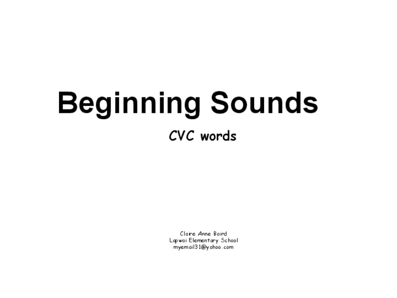 Beginning Sounds PPT