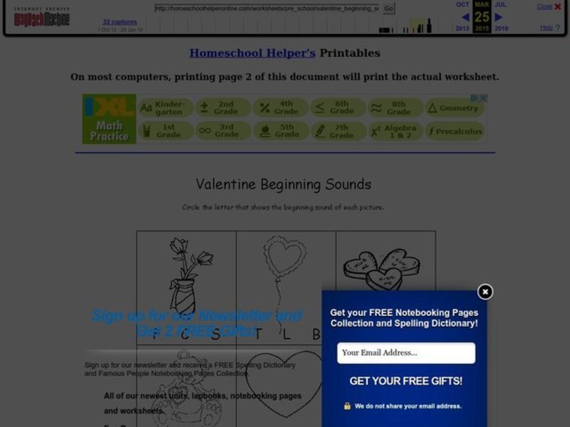 Beginning Sounds Worksheet