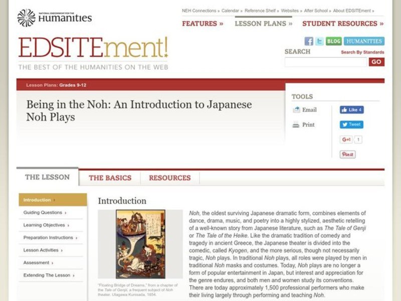 Being in the Noh: An Introduction to Japanese Noh Plays Lesson Plan