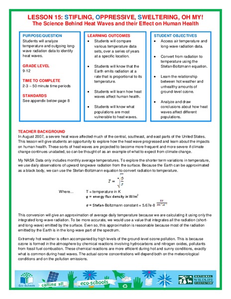 Stifling, Oppressive, Sweltering, Oh My! Lesson Plan