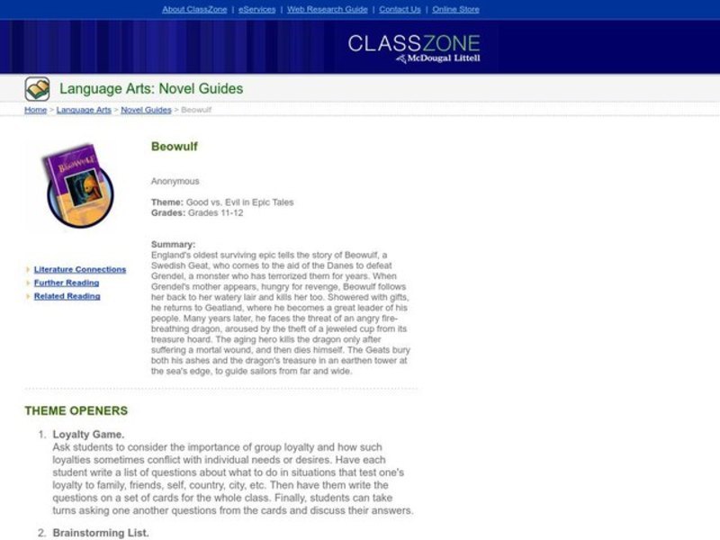 Beowulf Lesson Plan