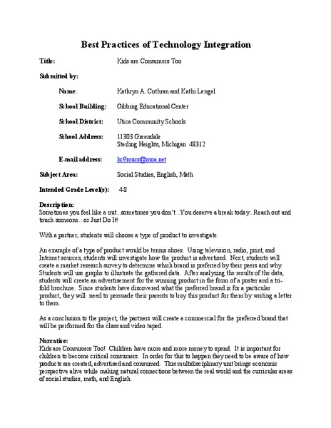 Best Practices of Technology Integration Lesson Plan