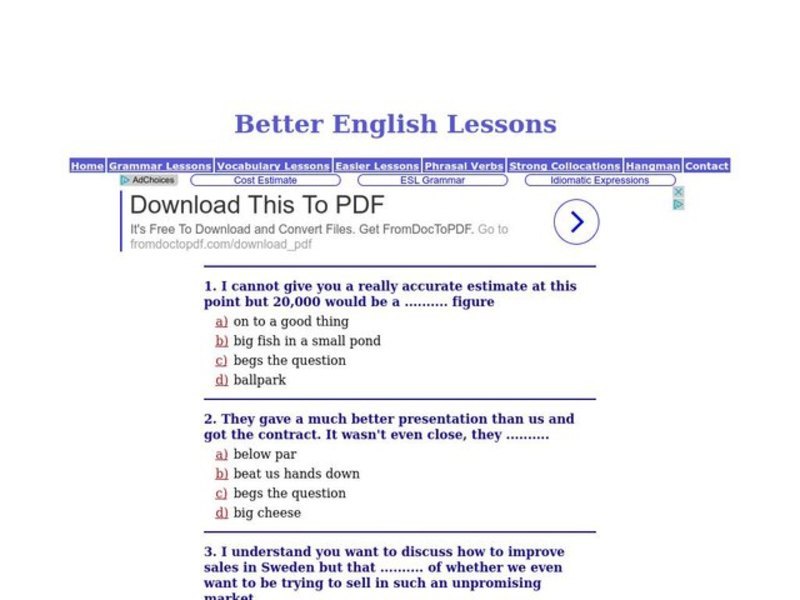 Better English Lessons: Grammar Skills Interactive